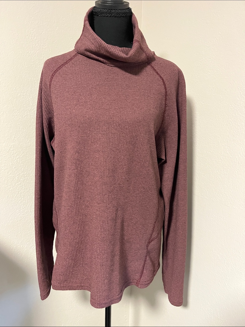 Kuhl Cozy Mauve Turtleneck Waffle Knit Long Sleeve-Large